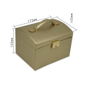 Quality 2 Layers Rectangle Mirror Leather Jewelry Box For gift wholesale