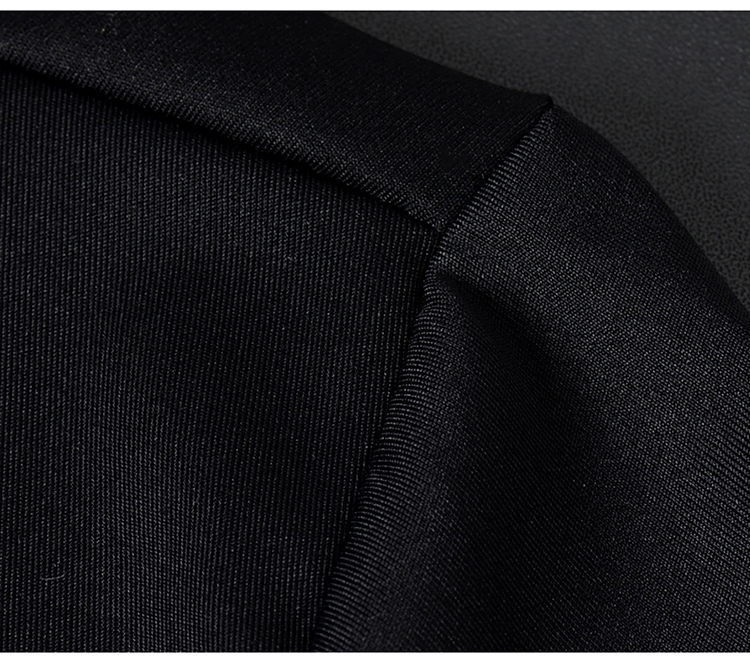 Striped Polyester/Cotton Casual Black Shirt for Men Slim Fit Long Sleeve Shirts