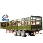 Aotong 3 Axles Semi Tralier for sheep cow pig transport Customers Optional
