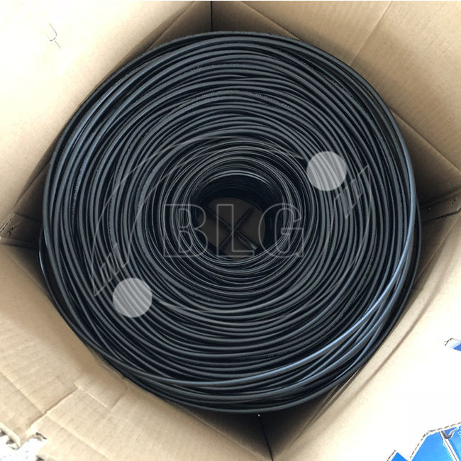 Outdoor Aerial Ethernet LAN Cable 4 Pairs 24AWG CU UTP Cat5e Black PE Jacket