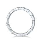 Sterling Silver Moissanite Jewelry Round Cut Ring Snake Wedding Bands White Gold
