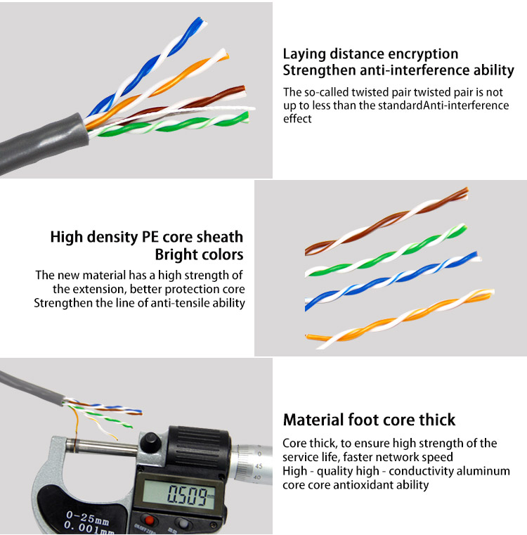 7.0MM CAT7 Lan Cable 0.57 Bare Copper Conductor Cat 7 Network Cable