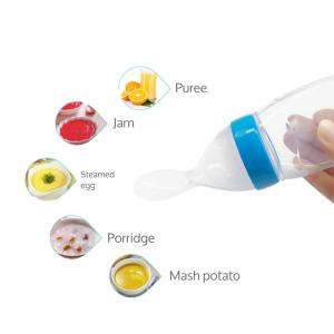Quality Food Grade BPA Free Silicone Baby Products Food Dispensing Spoon 195*50mm wholesale