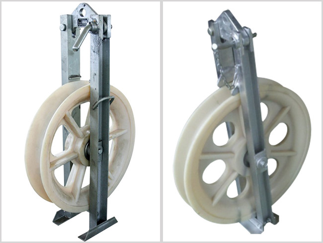 Stringing Blocks Nylon Single Wheel Conductor Pulley For Transmission Line