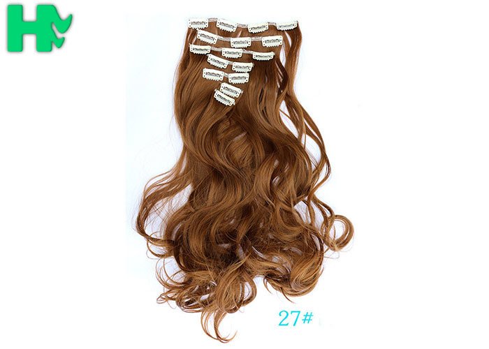 Remy Weft 5A Synthetic Clip In Hair Extensions For Whtie Women 90 Gram - 120 Gram