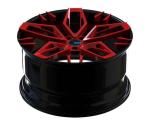 10.5J 2 Piece Forged Rims 6061 T6 Gloss Black Rims With Red Lip