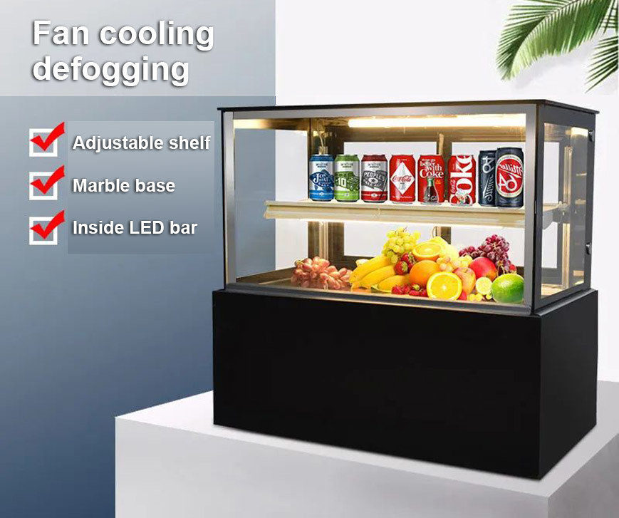 Mini Customized Glass Door Display Chiller Refrigerator Cabinet Cake Showcase Hcs-08f