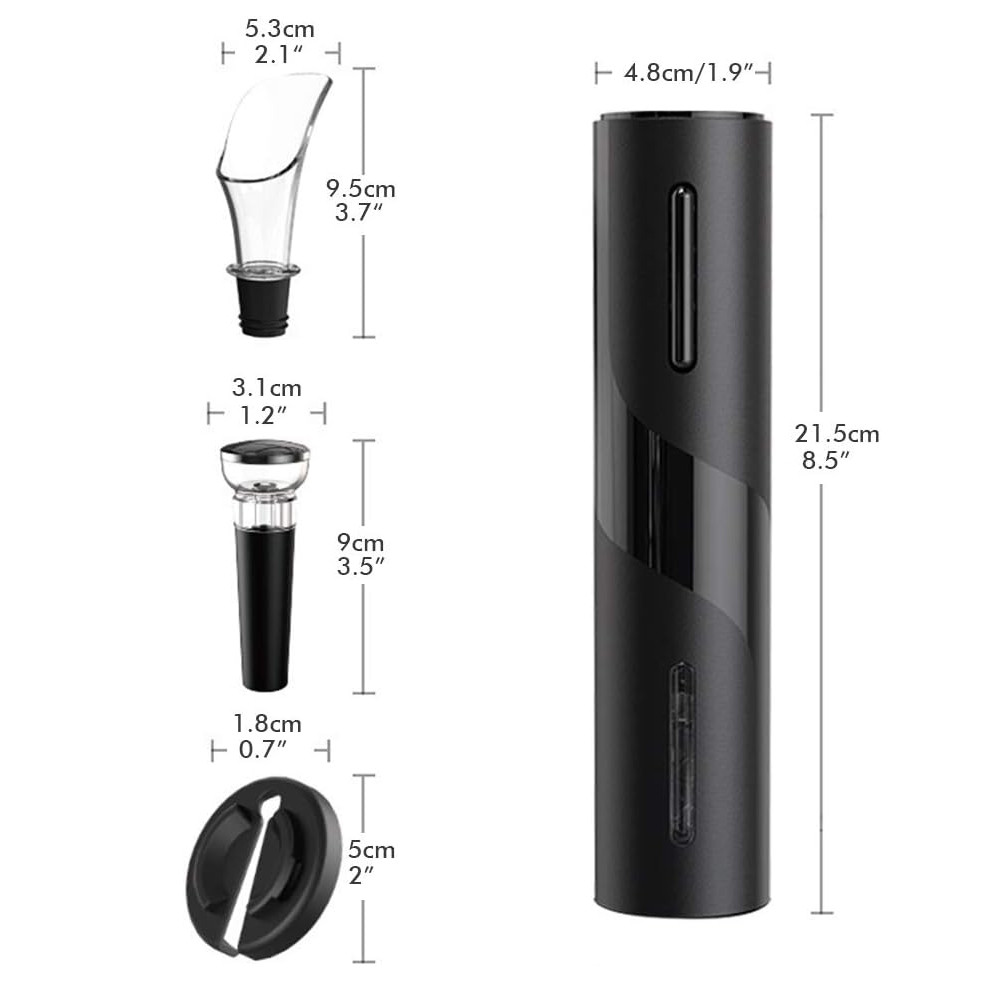 Battery Operate Electric Wine Bottle Opener Automatic Corkscrew Set Shatterproof