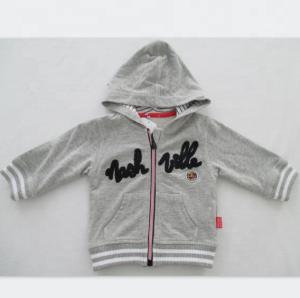 Quality Baby Cotton Fleece Cute Baby Boy Jackets Light Grey Melange wholesale