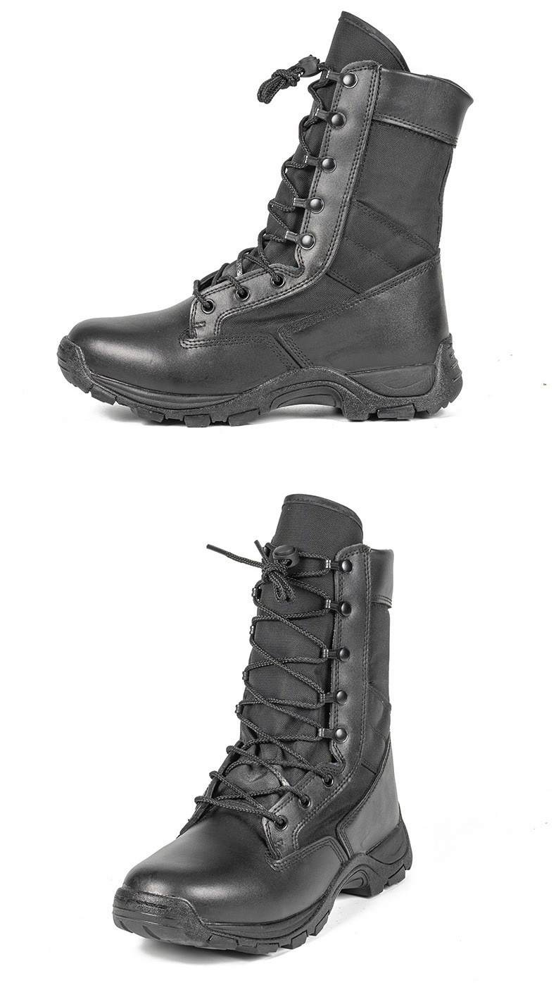 Non-slip Rubber Sole Combat Boots Oxford Cloth Material For Security Work In Green