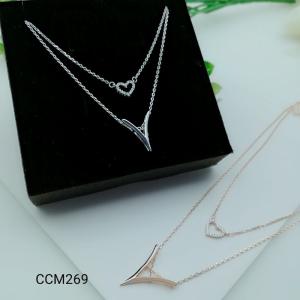 Quality PES Fashion Jewelry! Letter &quot;V&quot; Victory Winner Micro Pave CZ Lariat Necklace wholesale