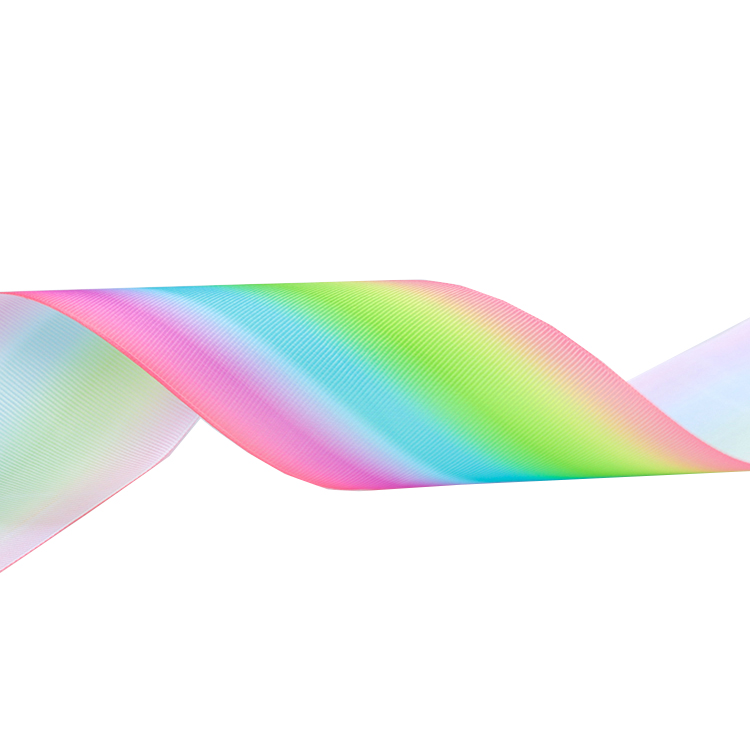 Oem Logo Pastel Rainbow 75mm Glitter Ribbon Custom 1 Print Grossgrain