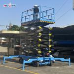 Red Electric Scissor Lift Table 1500Lbs With 6000mm Max Lifting Height