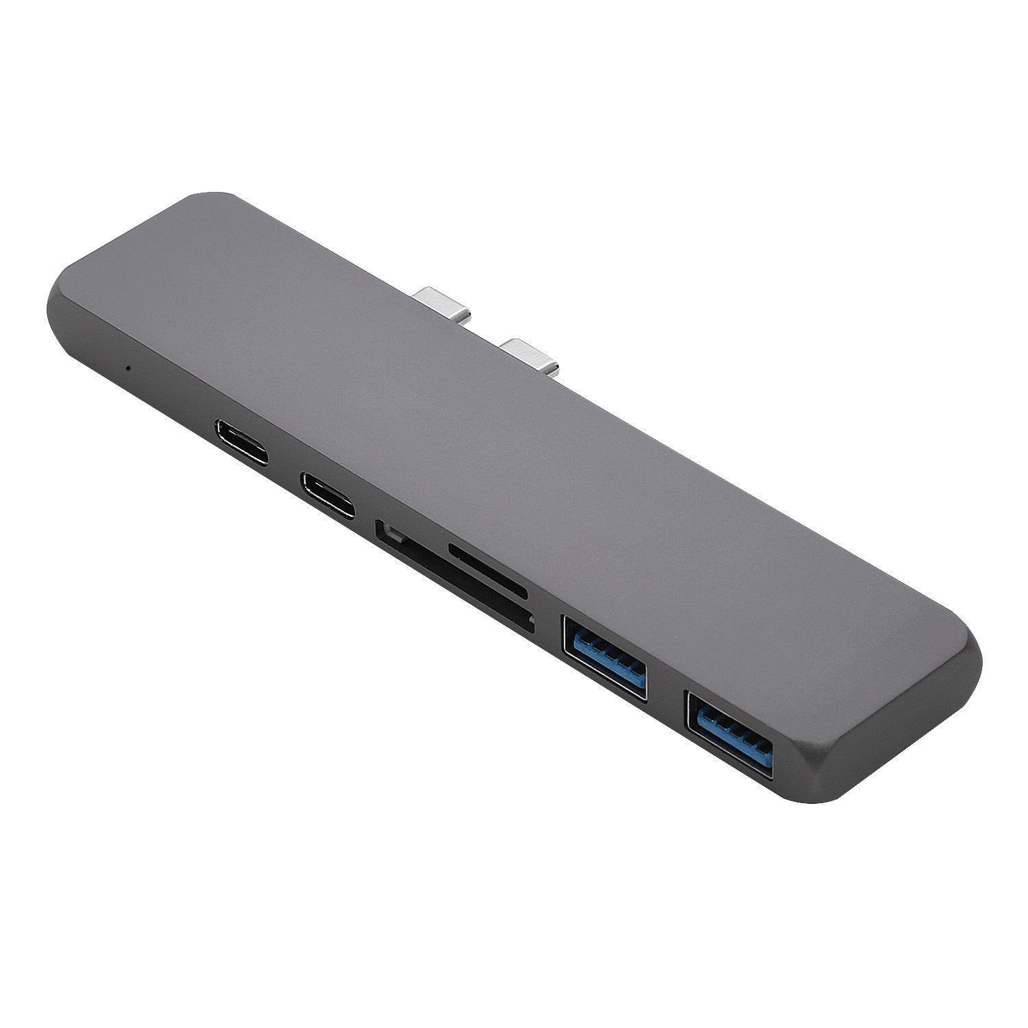 Dual USB C Hub Macbook Pro 2017/2016 13" 15" Accessories Thunderbolt 3 Hub Adapter Type-C Dock MicroSD/SD Card Reader