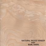 FSC Natural White Ash Burl Veneer Spiral Pattern Grain A Grade For Hotel