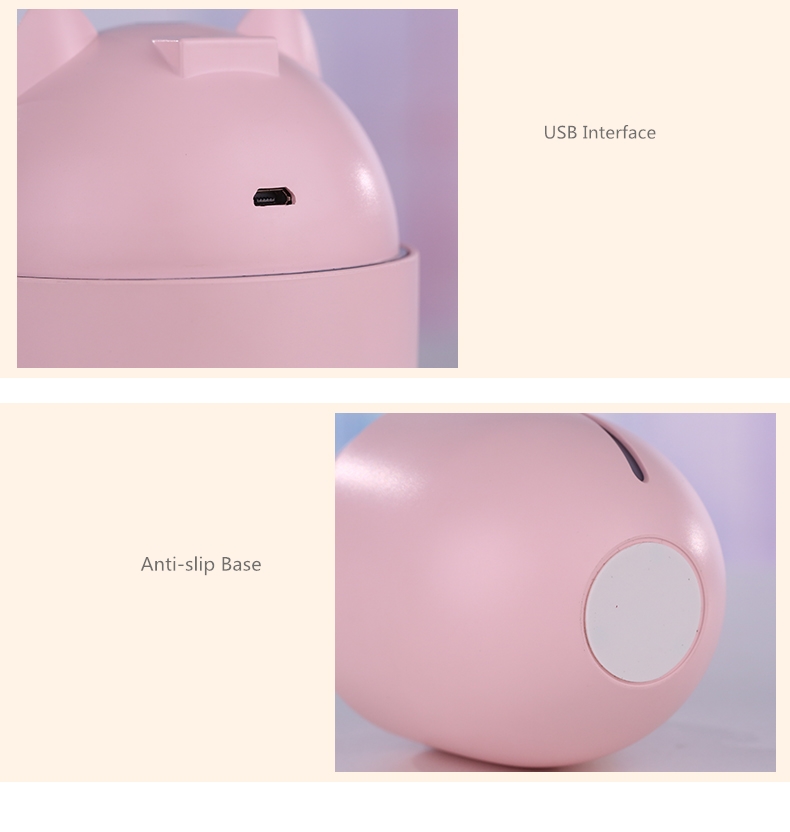 3 in 1 320ML USB Air Humidifier Ultrasonic Cool-Mist Adorable Pet Mini Humidifier With LED Light Mini USB Fan
