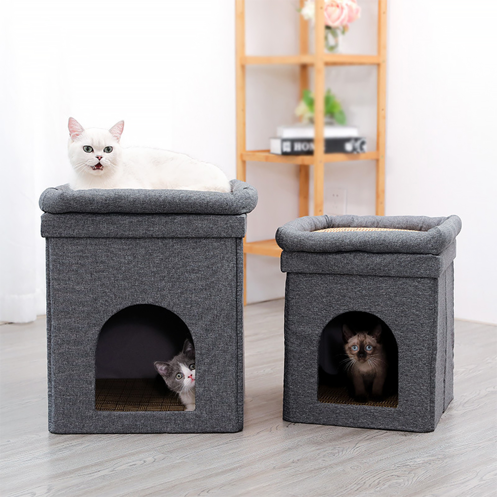 Cat Climbing Frame Folded Double Cool Cat Litter Cathole Platform Luxurious and Comfortable