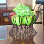 25*22*16CM Laser Engraving Logo Black Baking European Iron Art Fruit Basket