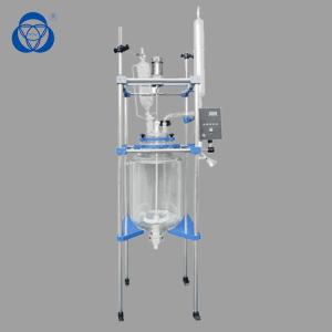 Quality 10L 20L 30L 50L Lab Glass Reactor , Glass Reactor Vessel Corrosion Resistent wholesale