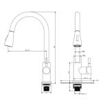 Modern SUS304 60cm Hose Smart Touch Kitchen Faucet