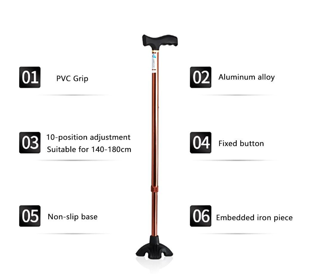 Easy to Fold Aluminum Foldable Walking Cane Stick with Anti-Slip Foot Pad