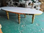 Oval MDF Wedding Banquet Tables Banquet Style Wedding Reception Tables Ss Gold