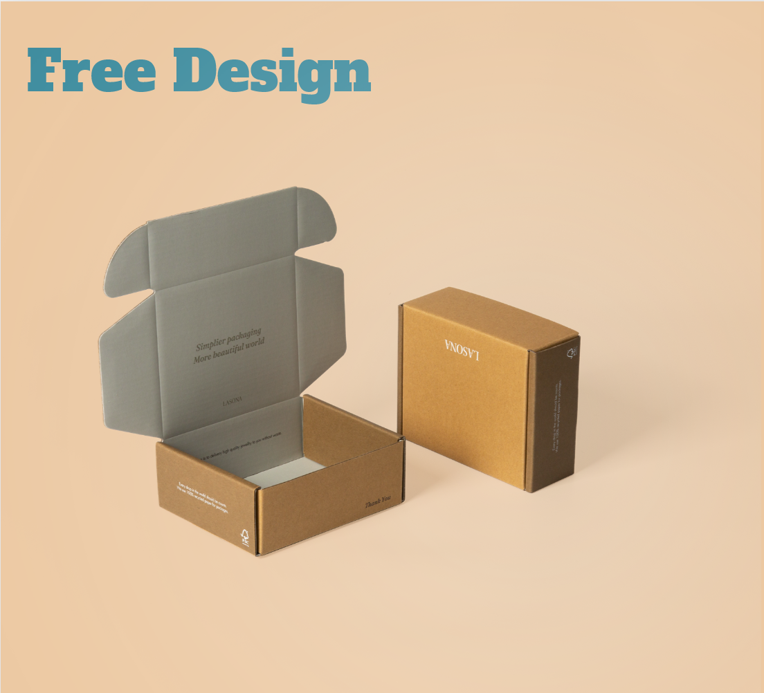 Eco-Friendly Pantone CMYK Custom Color Corrugated Cardboard Tuck End Box With Handle For Bit Items Products
