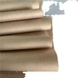 Quality Soft Peached Khaki 150GSM Polyester Spun Yarn Fabric For Women's Blouses and Uniforms wholesale