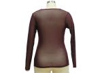 Sexy Perspective Women'S Slim Fit T Shirts , Mesh 100 Polyester Long Sleeve