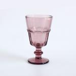 Champagne Long Stem Wine Glasses Vintage Embossed Glass Goblets