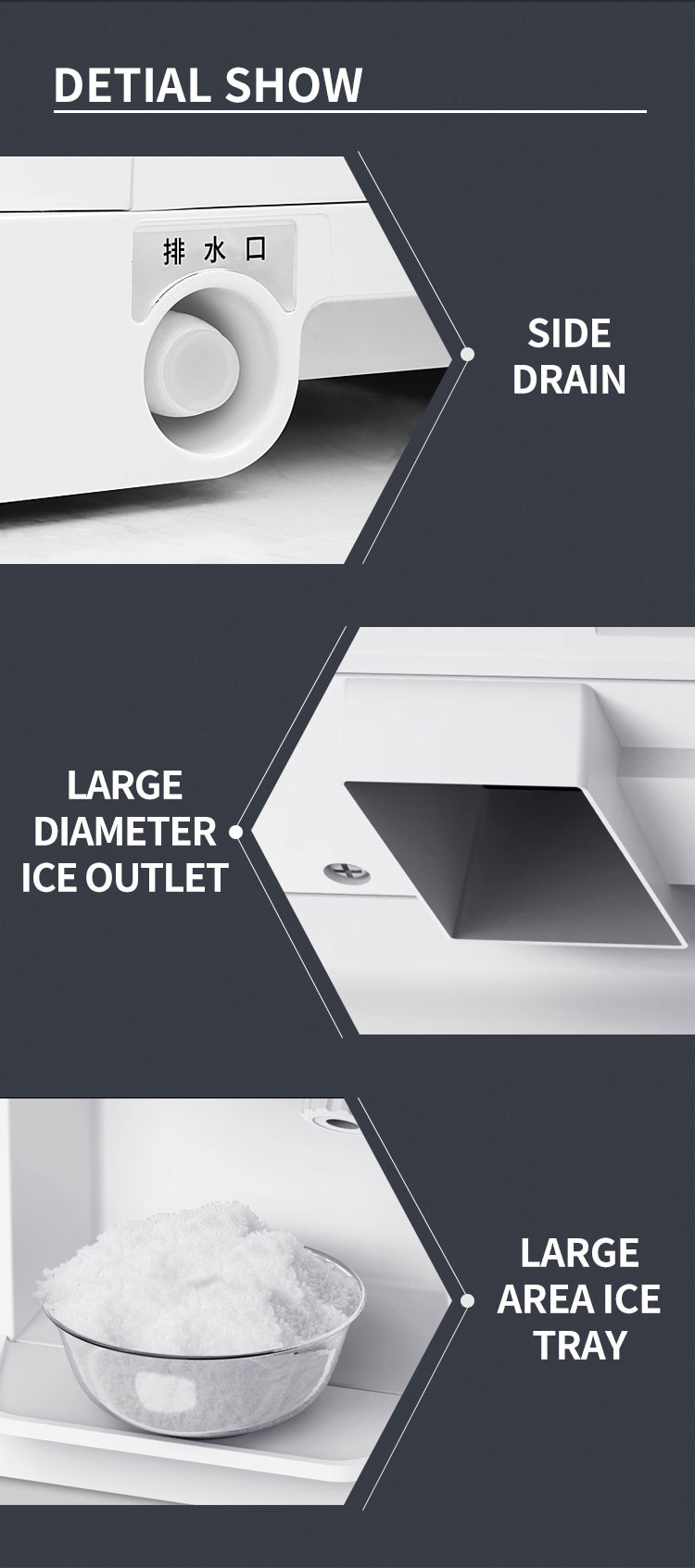 6l Countertop Electric Ice Crusher 400kgs/H , 320rpm Snow Cone Ice Crusher