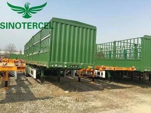 Quality Green Fence Semi Trailer 40000kgs Shipping Container Semi Trailer wholesale