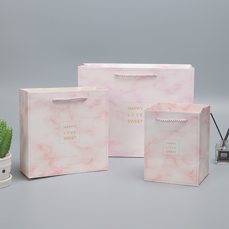 White Card Gold Hot Stamping Paper Shopping Bag For Clothes and Boutiques Custom Order