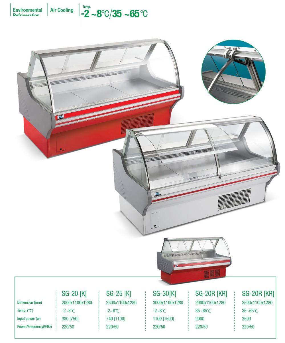 Supermarket Deli Display Cooler Practical Antiwear For Hot And Cold Food