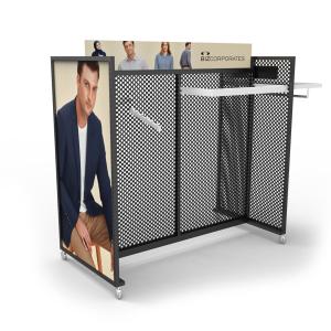 Quality Retail Gondola Clothing Store Display Rack Wood Effect wholesale
