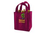 Divided 6 Bottle Wine Tote Bag , Silk Screen Custom Non Woven Bags Eco Friendly