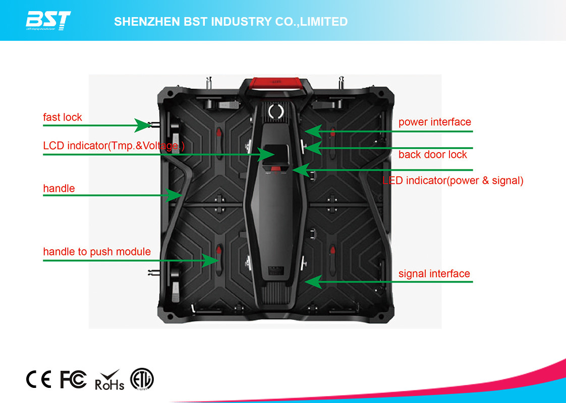Commercial Rental Led Display Video Wall Screen With H 140°/ V 140° View Angle