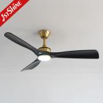 52-Inch Modern LED Ceiling Fan with DC Motor, Black ABS Blades