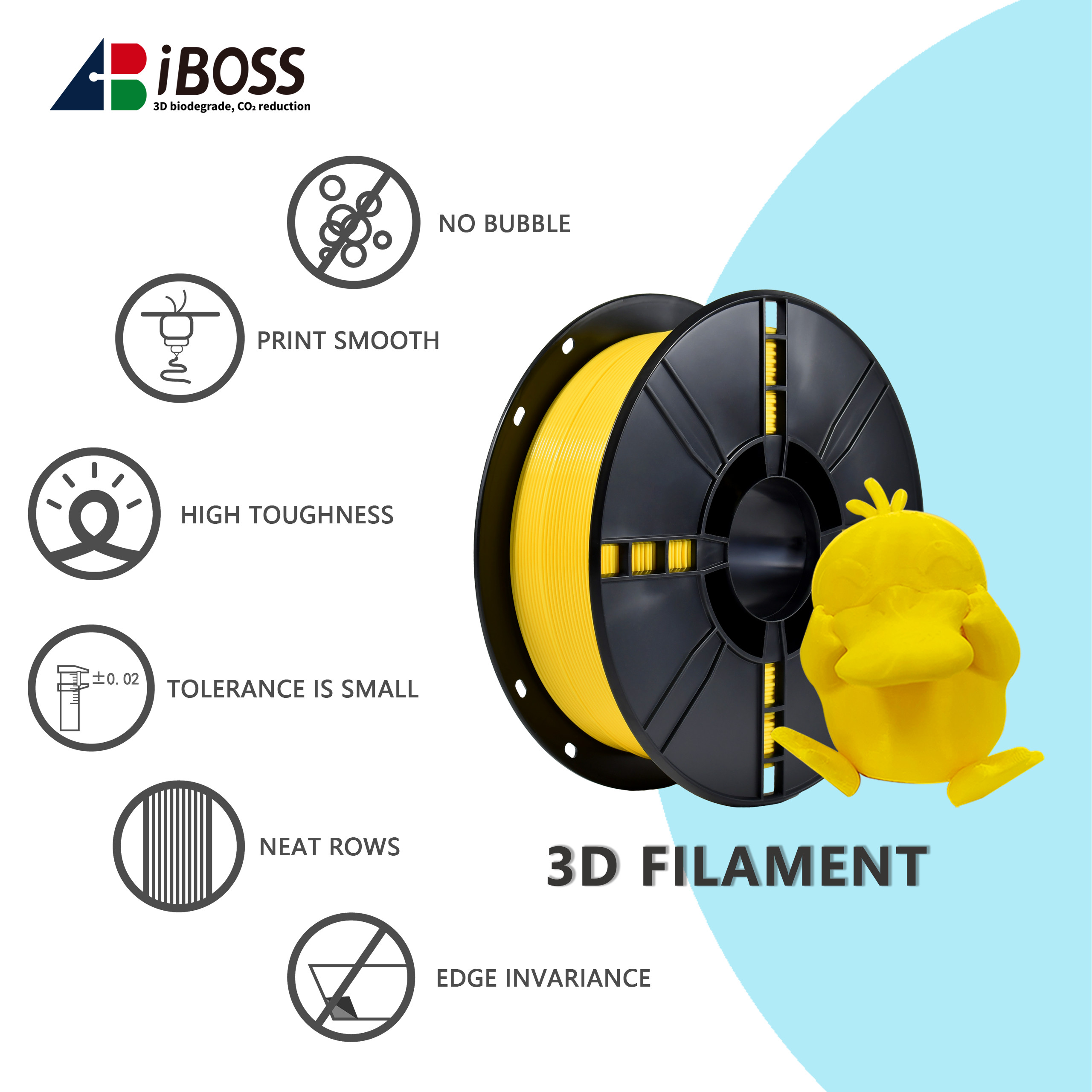 PLA+ Yellow Filament 1kg Net Weight PLA+ Filament for 3D Printing Filament