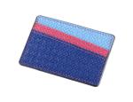 Rectangle Credit Card Organizer Wallet PU Leather Weave Wallet Debossing Logo