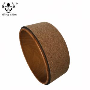 Quality Eco Friendly TPE / ABS Cork Wooden Yoga Wheel Label Logo With High Density wholesale