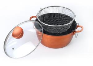 Quality Grey Marble Coating 4.5mm Aluminum Alloy 3003 Lid Saucepan wholesale