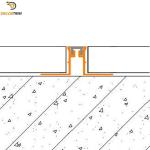 Aluminium Satin Expansion Joint Profile With Black Rubber Insert 20mm Height