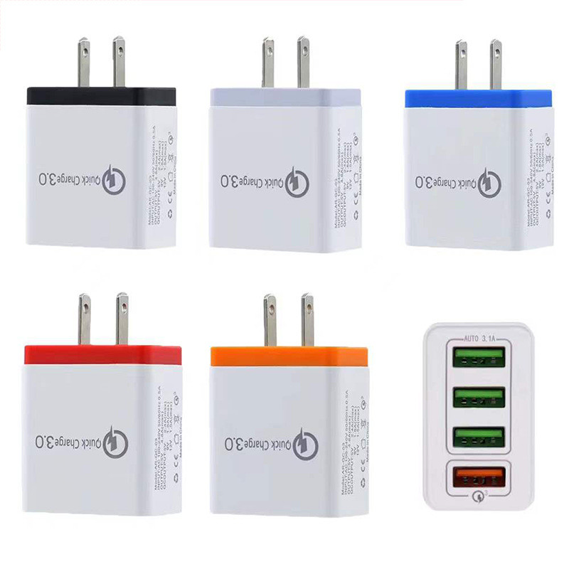 18W 4 USB Universal Charging Kit PVC ABS Fireproof Plastic Material
