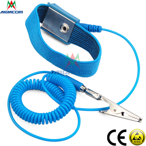 Anti Allergic 6'' Cable Adjustable 2*21cm Band Electrostatic Wrist Strap