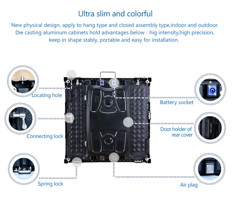die casting aluminum led display cabinet