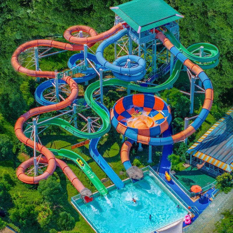 OEM ODM Amusement Park Swimming Pool Outside Fiberglass Water Slide