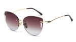 Frameless Trim Hollow Womens Driving Sunglasses Metal Frame Polarized
