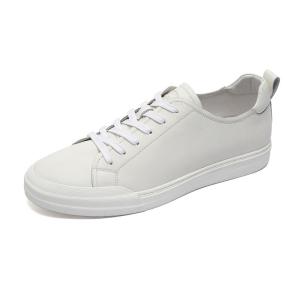 Quality Spring Anti Odor Mens White Leather Lace Up Sneakers wholesale