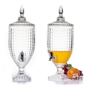 Quality Luxury lead-free crystal glass 5L glass juice beverage dispenser with tap wholesale